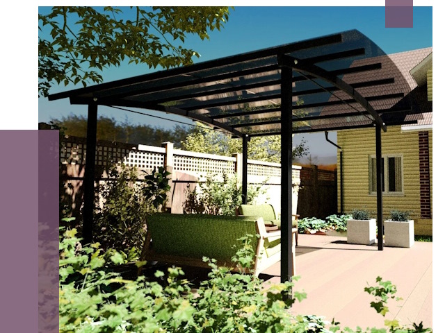 Навесы для террасы в Санкте-Петербурге от 13551 руб. под ключ | ПРОЛЁТ-Снк