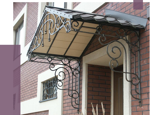 Двускатные козырьки в Санкте-Петербурге под ключ от 13285 руб.