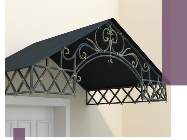 Двускатные металлические козырьки под ключ в Санкте-Петербурге